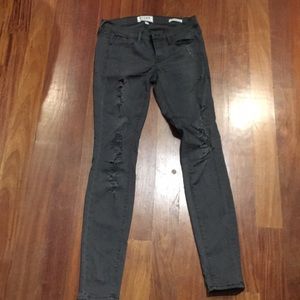 Frame Denim ripped skinny Jeans in Gray